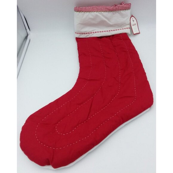 Pottery Barn Kids Karen Jumbo Stocking Santa Gifts Holiday Xmas Quilted 31.5 in - Picture 7 of 13